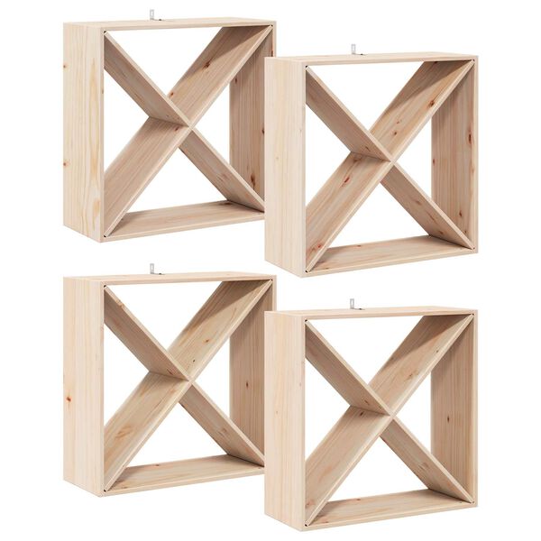 vidaXL Estante de Vino 4 pcs Natural 62 x 25 x 62 cm