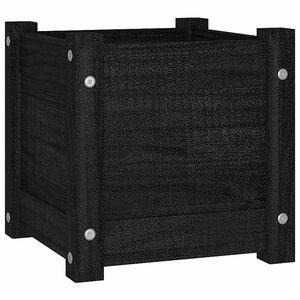 vidaXL Jardinera de madera maciza de pino negro 31x31x31 cm