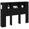vidaXL Cabecero de armario con estante Roble Negro 140 x 19 x 104,5 cm