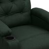 vidaXL Sill&oacute;n de masaje de tela verde oscuro
