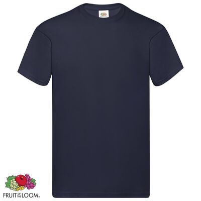 Fruit of the Loom Camisetas originales 5 uds azul marino 3XL algodón