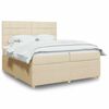 vidaXL Cama box spring con colch&oacute;n tela color crema 200x200 cm