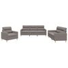 vidaXL Juego de sof&aacute;s con cojines 3 piezas tela gris taupe