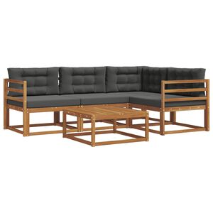 vidaXL Conjunto de sof&aacute;s de exterior 5 pcs Natural y Antracita