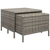 vidaXL Set de muebles de jard&iacute;n 3 pzas y cojines rat&aacute;n sint&eacute;tico gris