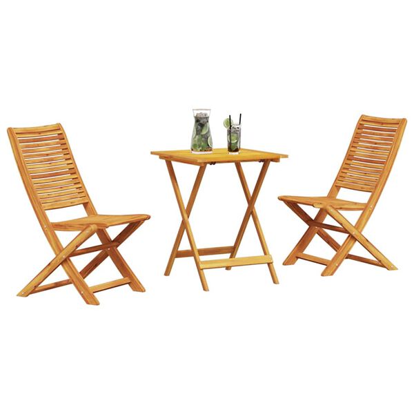 vidaXL Conjunto de Bistro Plegable 3 pcs Marr&oacute;n