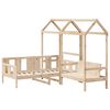 vidaXL Set de sof&aacute; cama con banco y techo madera maciza pino 90x200 cm