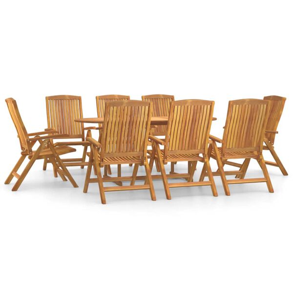 vidaXL Juego de comedor para jard&iacute;n 9 piezas madera maciza de teca
