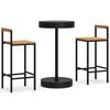 vidaXL Mesa bar y taburetes jard&iacute;n 3 pzas madera acacia rat&aacute;n PE negro