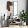vidaXL Set mueble zapatero 3 en 1 madera contrachapada gris hormig&oacute;n