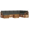 vidaXL Conjunto de sof&aacute;s de exterior 9 uds. Natural y Antracita