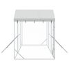 vidaXL Perrera de exterior con techo acero galvanizado plata 6x2x2,5 m