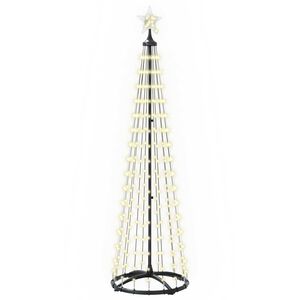 vidaXL &Aacute;rbol de Navidad c&oacute;nico LED 180 cm 250 LED Blanco C&aacute;lido Acero