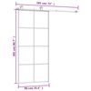 vidaXL Puerta corredera con set herrajes vidrio ESG aluminio 90x205 cm