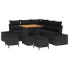 vidaXL Conjunto de sof&aacute;s de jard&iacute;n 8 uds. Negro rat&aacute;n sint&eacute;tico