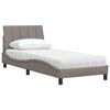 vidaXL Cama con colch&oacute;n Hanko tela gris taupe 90x190 cm