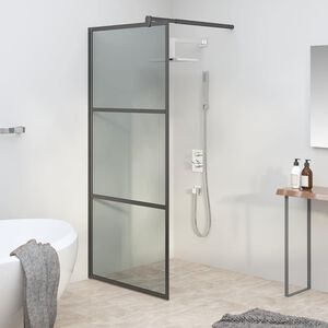 vidaXL Mampara de ducha accesible vidrio ESG oscuro negro 80x195 cm