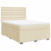vidaXL Cama box spring con colch&oacute;n tela color crema 140x190 cm