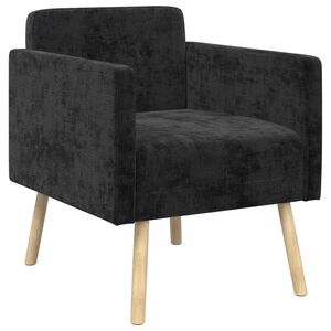 vidaXL Sill&oacute;n decorativo Negro Tejido de chenilla