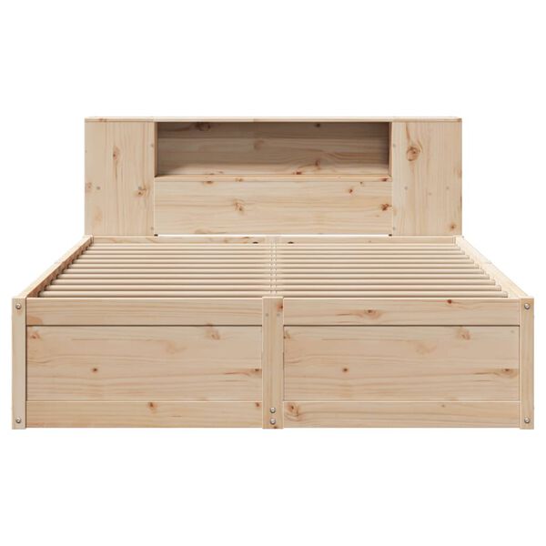 vidaXL Estructura de cama sin colch&oacute;n madera maciza de pino 140x190 cm