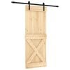 vidaXL Puerta Corredera 80 x 210 cm Natural y negro