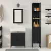 vidaXL Juego de muebles de ba&ntilde;o 3 pcs Negro Madera contrachapada