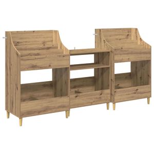 vidaXL Juego de Estantes para Medios 3 uds. Roble artisan