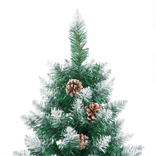 vidaXL Árbol de Navidad Delgado con 300 LED con soporte Verde 210 cm
