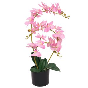 vidaXL Planta artificial orqu&iacute;dea con macetero 65 cm rosa