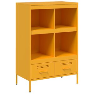 vidaXL Aparador acero amarillo mostaza 68x39x101,5 cm