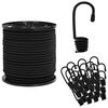 vidaXL Cuerdas el&aacute;sticas con ganchos 4 mm Negro PP y goma