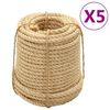 vidaXL Cuerdas de sisal 5 uds 14 mm 100 m
