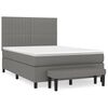 vidaXL Cama box spring con colch&oacute;n tela gris oscuro 140x190 cm