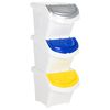 vidaXL Cubos de basura apilables con tapa 3 uds PP blanco 78 L