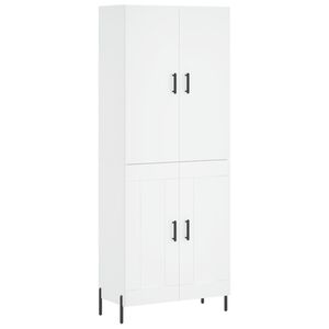 vidaXL Aparador alto madera contrachapada blanco 69,5x34x180 cm