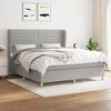 vidaXL Cama box spring con colch&oacute;n tela gris claro 160x200 cm