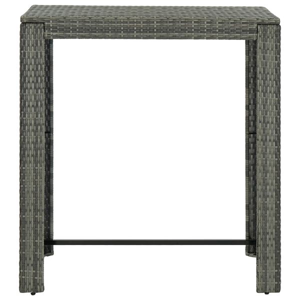 vidaXL Mesa alta para jard&iacute;n rat&aacute;n sint&eacute;tico gris 100x60,5x110,5 cm