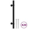 vidaXL Tiradores para armarios 20 uds acero inoxidable negro 128 mm