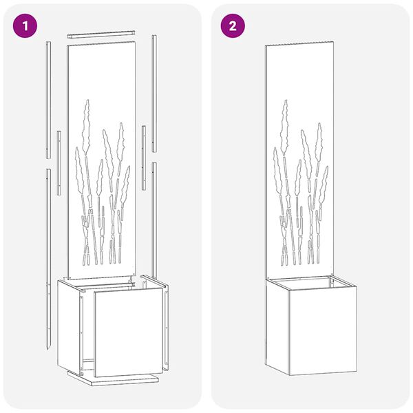 vidaXL Pantalla de Privacidad para Jard&iacute;n Calado Oxidado 32 x 140 cm