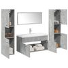 vidaXL Set muebles de ba&ntilde;o 5 piezas madera ingenier&iacute;a gris hormig&oacute;n