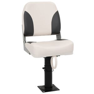 vidaXL Asiento de barco con pedestal altura ajustable 360&deg; giratorio