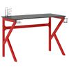 vidaXL Escritorio gaming con patas forma K negro y rojo 110x60x75 cm
