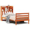 vidaXL Cama con estanter&iacute;a sin colch&oacute;n madera maciza marr&oacute;n 75x190 cm