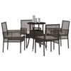 vidaXL Conjunto de Comedor de Jardín 5 pcs Marrón Poliratán