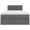 vidaXL Cama con almacenamiento y LED Gris oscuro 120 x 190 cm tela