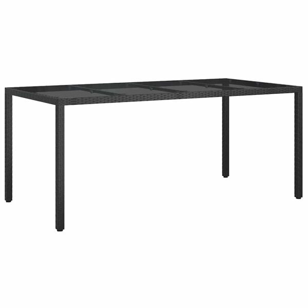 vidaXL Mesa de comedor de jardín Negro 190 x 90 x 75 cm
