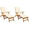 vidaXL Recliner y tumbona plegable 2 uds. Madera de Acacia S&oacute;lida