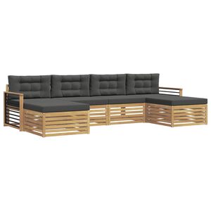 vidaXL Conjunto de sof&aacute;s de exterior 6 uds. Blanco y Antracita