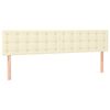 vidaXL Cabecero con LED cuero sint&eacute;tico color crema 180x5x78/88 cm