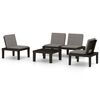vidaXL Set de muebles de jard&iacute;n 4 piezas con cojines pl&aacute;stico gris